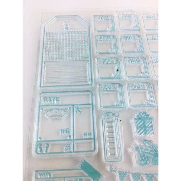 Journal Planner Calendar Activity Stamps Kit 26 PC Scrapbooking Diary mq - Picture 7 of 8